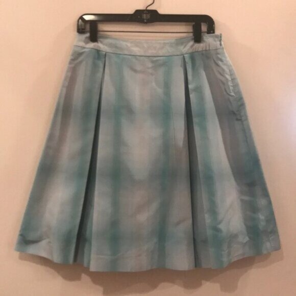 Banana Republic Dresses & Skirts - 💙 Vintage Banana Republic Women’s Aqua Silk Pleated A-Line Skirt | Size 4 💙